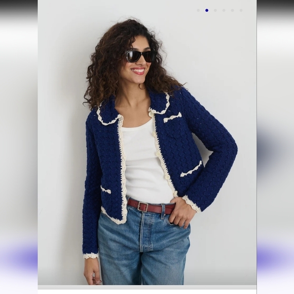 Alex Mill Molly Hand- Crochet Cardigan Size Medium NWOT - Picture 7 of 16